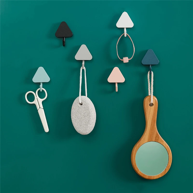 

Крючки для ключей, двусторонние клейкие треугольные Крючки для двери прихожей, ванной комнаты, кухни, размещения ключей, 5 шт.