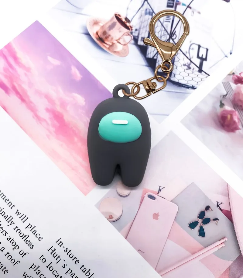 

New Among Us Game Doll Pvc Keychain Fashion Car Handbag Backbag Pendant Amongs Us Action Figure Key Ring Chain Kid Party Gift