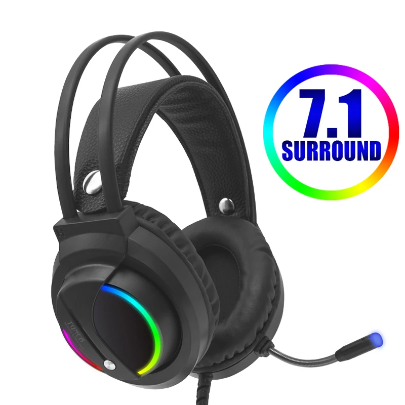 Новый стиль гарнитура профессиональная игровая с микрофоном сабвуфер канал RGB