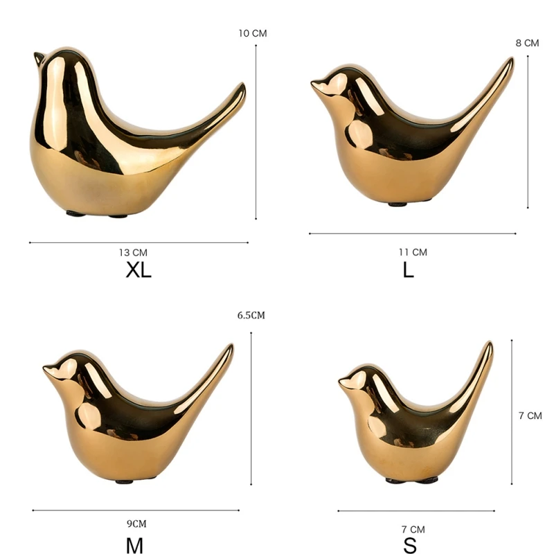 Статуэтки птиц украшения золотые керамические для гостиной свадебного