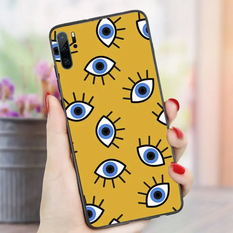 

Blue Evil eye aesthetics pattern Phone Case For Huawei honor Mate P 10 20 30 40 i 9 8 pro x Lite smart 2019 nova 5t