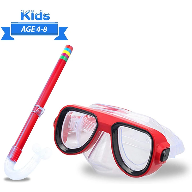 

Kids Snorkel Set Snorkeling Gear Scuba Diving Snorkeling Glasses Set Semi-Dry Snorkel Equipment for Boys Girls