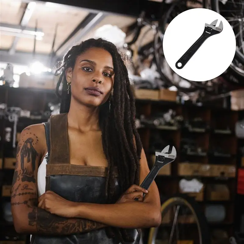 

1PC Sturdy Adjustable Wrench Multi-function Large Opening Board Spanner (Black)