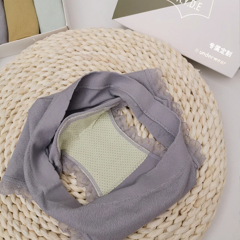 

Women Soft Panties Female Lace Edge Breathable Briefs Solid Underwear Women Sexy Lingeries Briefs Lady Plus Size Mid-rise Pantie