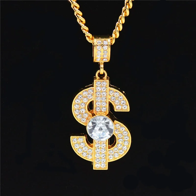 

Мужское ожерелье с кулоном в стиле хип-хоп, доллар США, высококачественное ожерелье с цепочкой 75 см, вечерняя бижутерия, подарок, оптовая продажа