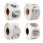 Прямые продажи с фабрики 500 шт, 25 мм, круг цветы Спасибо наклейки для подарочный бумажный стикер для дня рождения вечерние свадебные украшения