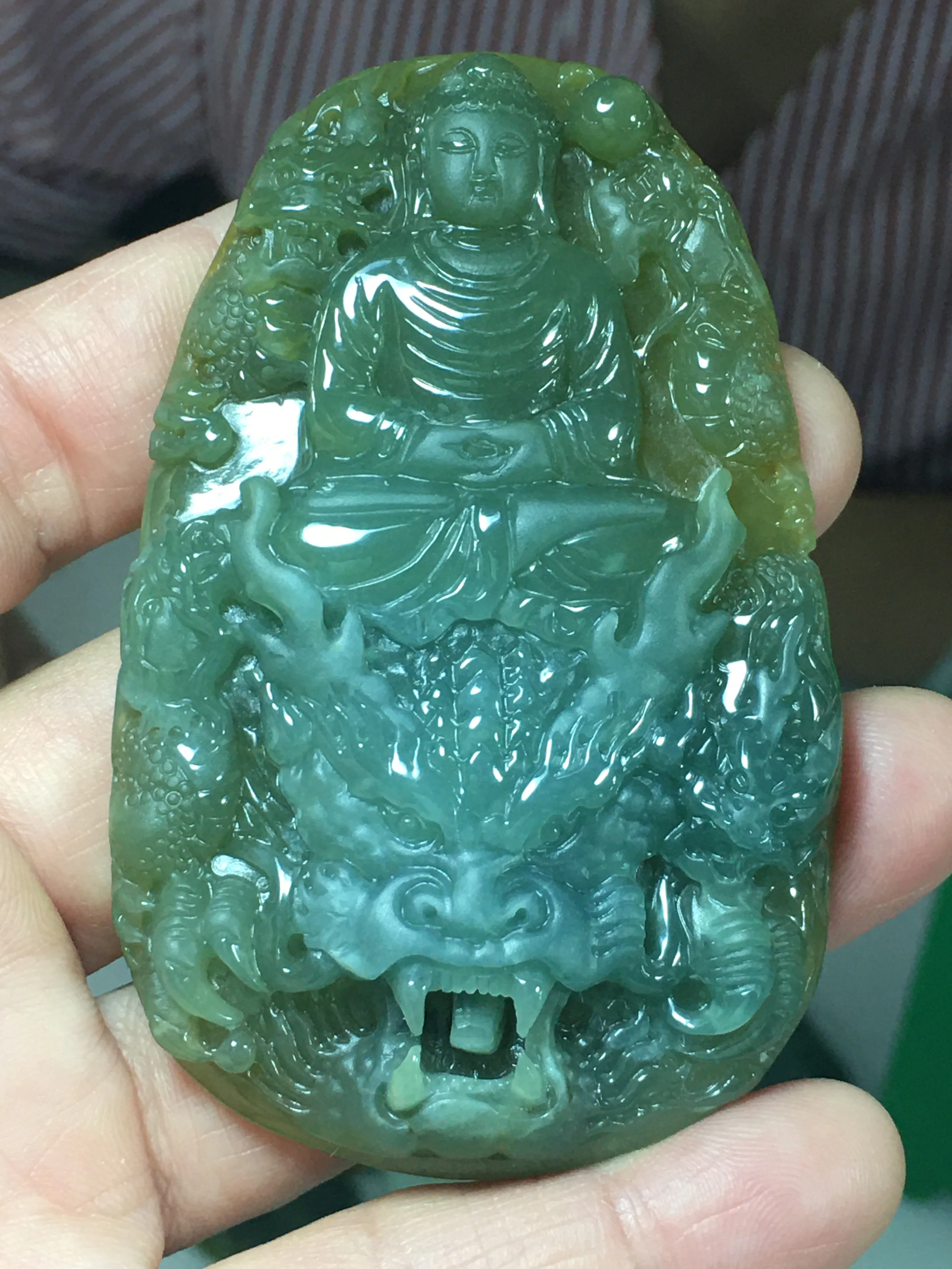 

Natural Myanmar jade 7A HandCarved emperor green jade Buddha jadeite jade pendant jade necklaces pendants jewelry men woman