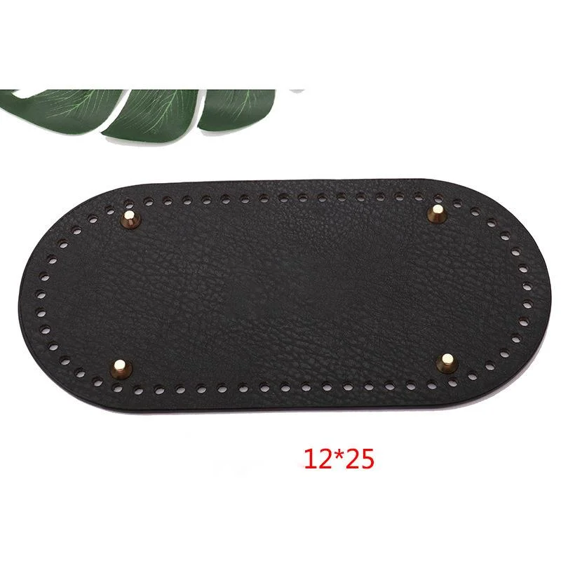 1 шт. черное овальное длинное дно с круглым дном для вязаных сумок из