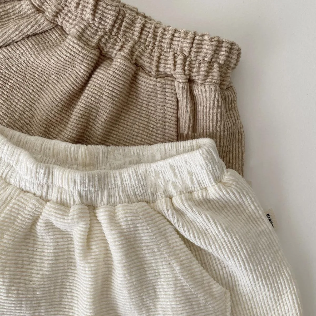Pantalones cortos de algod&oacute;n para beb&eacute;s, ropa de verano acanalada, transpirables, 6, 12 y 18-2