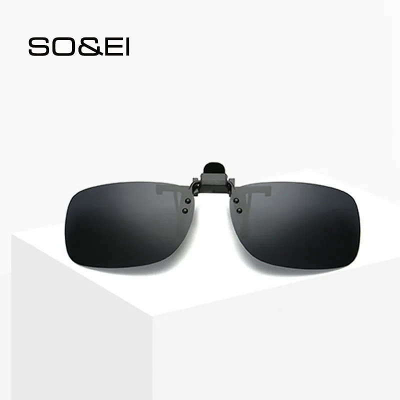 Мужские квадратные поляризационные очки с клипсой для ночного видения|Мужские