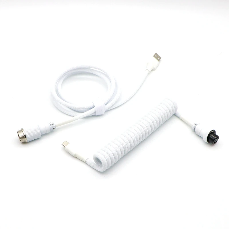 Спиральный кабель Paracord и PET с двойными рукавами USB на Type-C Micro Mini для механической