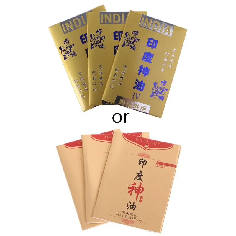6 шт Мужские влажные салфетки с задержкой натуральные индийские масляные мужские