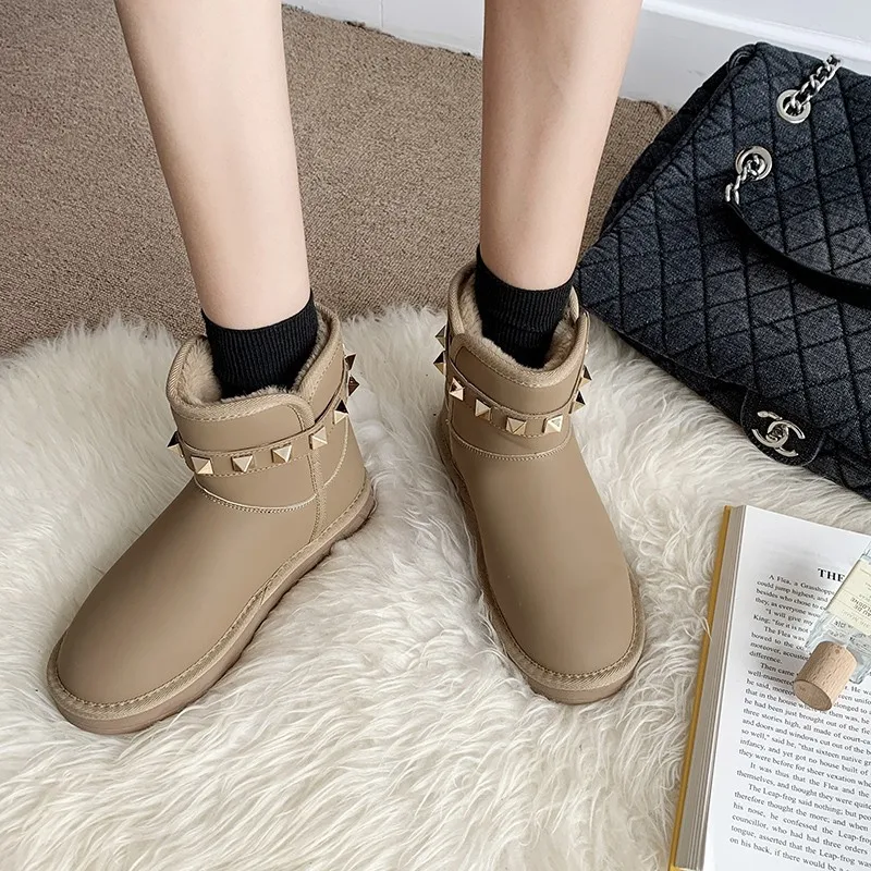 Fashion warm ankle boots winter snow boots shoes ladies waterproof lightweight flat shoes Zapatos De Mujer