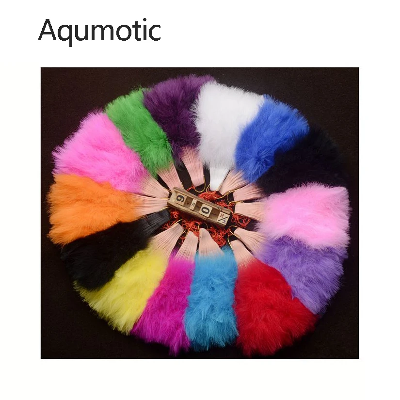 Aqumotic Blue Feather Fan белый розовый красный черный декоративный веер 1 шт. утолщенная