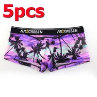 5pcs 3pcs new soft breathable ice silk mesh boxers ultra thin transparent men sexy underwear home suit cool comfortable shorts