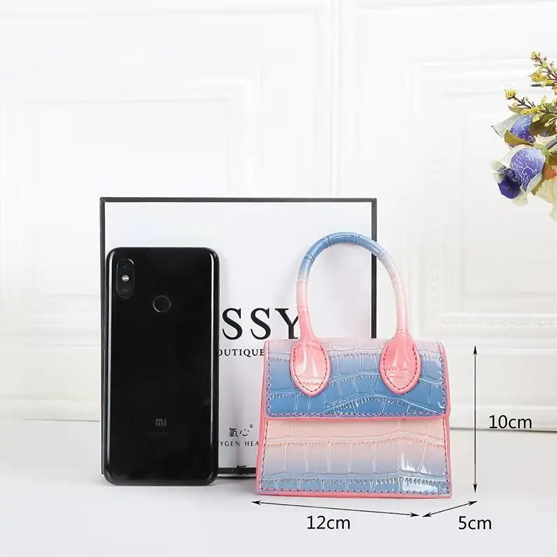 

Patent Leather Female Mini Shoulder Crossbody Purses Small Gradient Handbags for Women Luxury 2021 New Ladies Messenger Bolsa