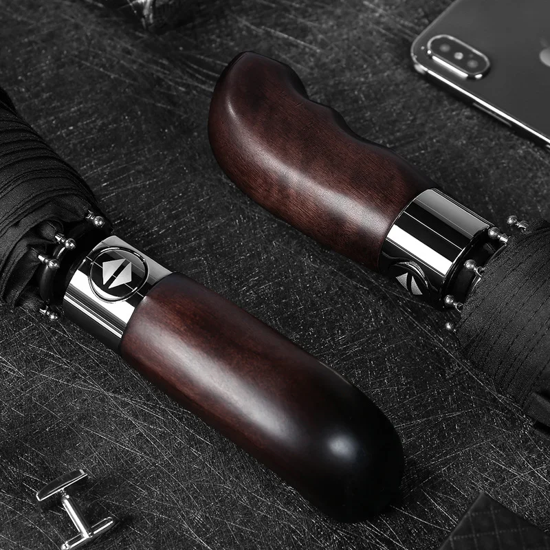 Автоматический зонт с ручкой в виде бревен складной для мужчин и женщин зонтик