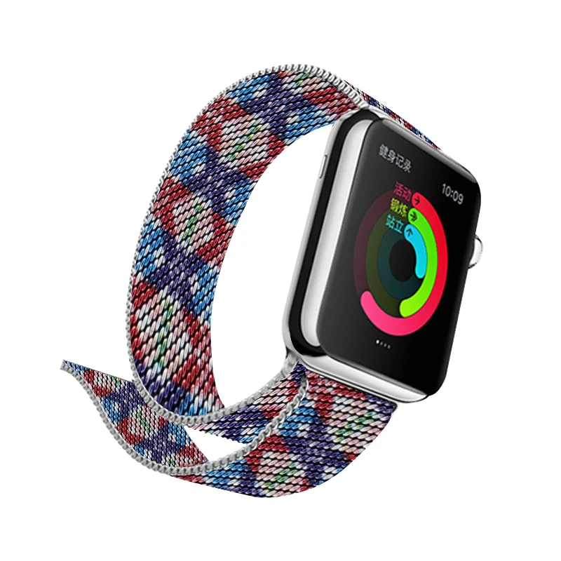 Розовый/красный Milanese Loop Band 40 мм ремешок для Apple Watch Series 4 44 мм Женский браслет женский браслет для Iwatch 38 42 мм