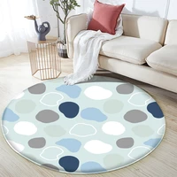 round flannel mat for living room bedroom rugs modern tapis salon floor tapete peludo parlor home geometric printed alfombra