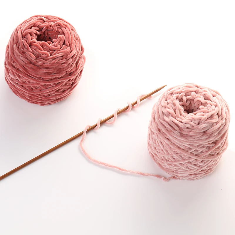 

300g/lot Big Yarn Chenille Crochet Hats Velvet Coral Scarf Handmade Diy Slippers Wool Thick Line Knitting