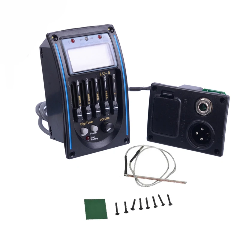 4 полосный эквалайзер для игры в стиле фолк предусилитель пьезо пикап гитарный