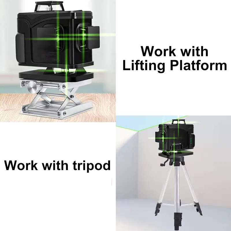 Лазерный уровень 16 зеленых линий + штатив 3D самонивелирующийся 360 горизонтальных