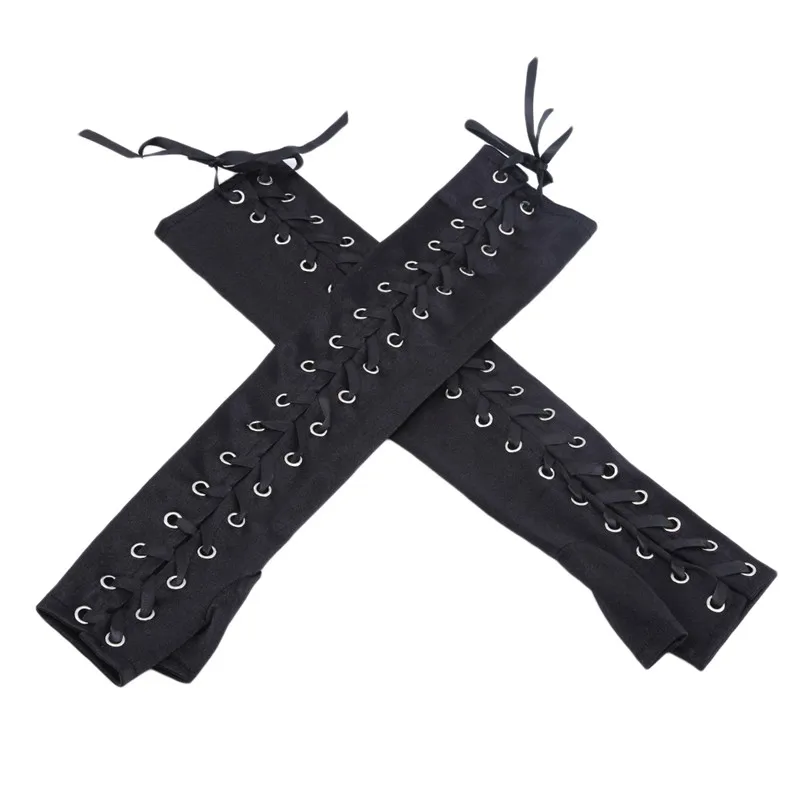 

Hot Lace Long Fishnet Gloves Section Hip-hop Performers Delight Temptation Nightclub Punk Sexy Gloves Black Cosplay Gloves