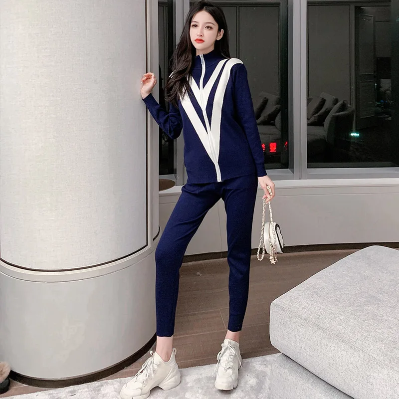 Новое поступление Женский Повседневный комплект из 2 предметов со штанами