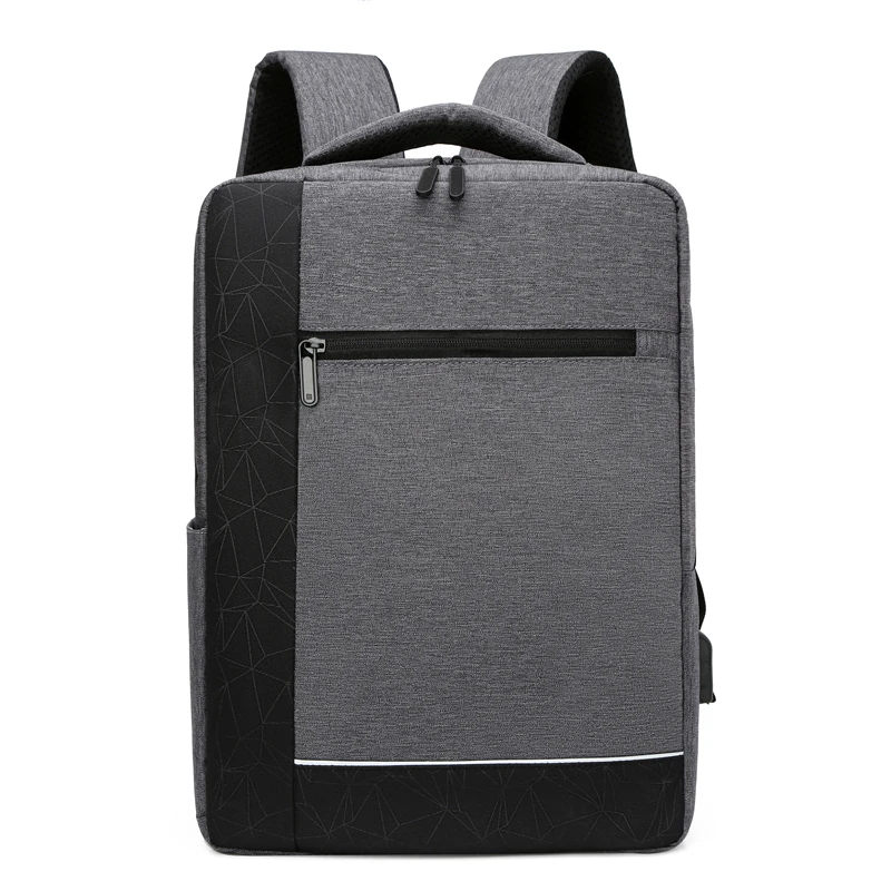 

Fashion Trend Men's Casual Business Backpack High-quality Laptop Backpack USB Panelled Color Travel Backpack Black Gray Blue