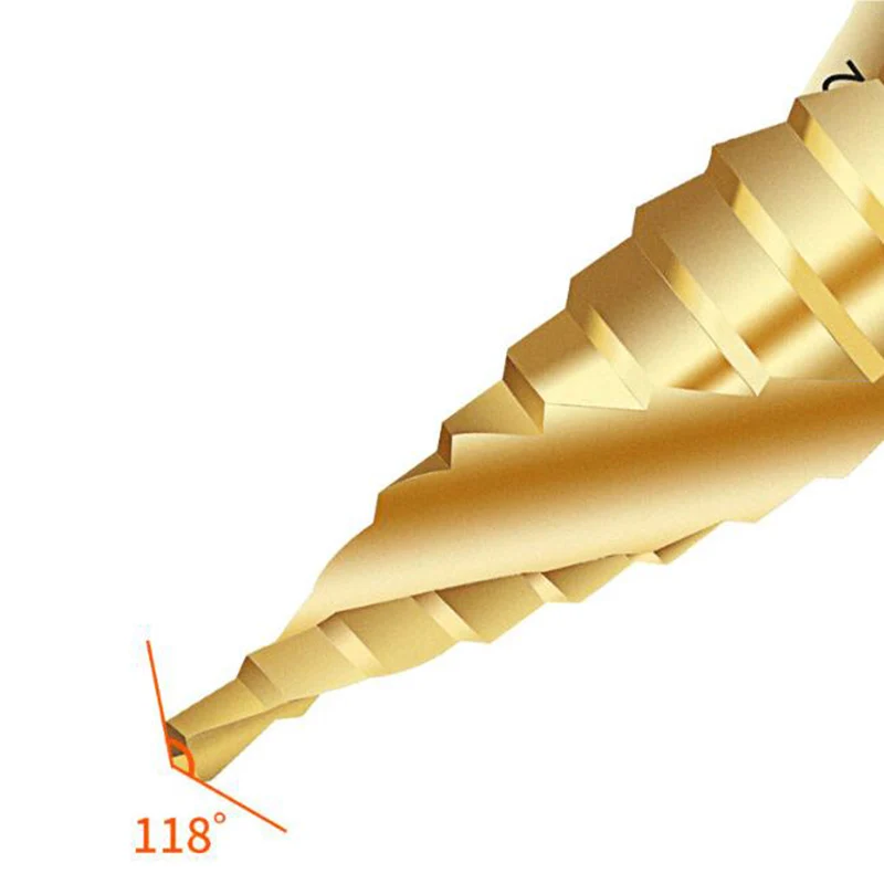3 шт./компл. ступенчатое сверло из быстрорежущей стали с прямым пазом титановым