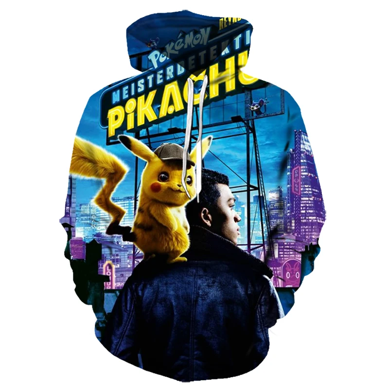 Новинка 2019 года толстовка с капюшоном рисунком покемона детектива Пикачу 3D
