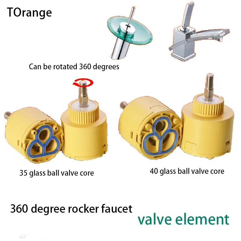 Glass basin faucet 35/40 ceramic valve core cold and hot water mixing valve valve core waterfall rocker ball arm valve core