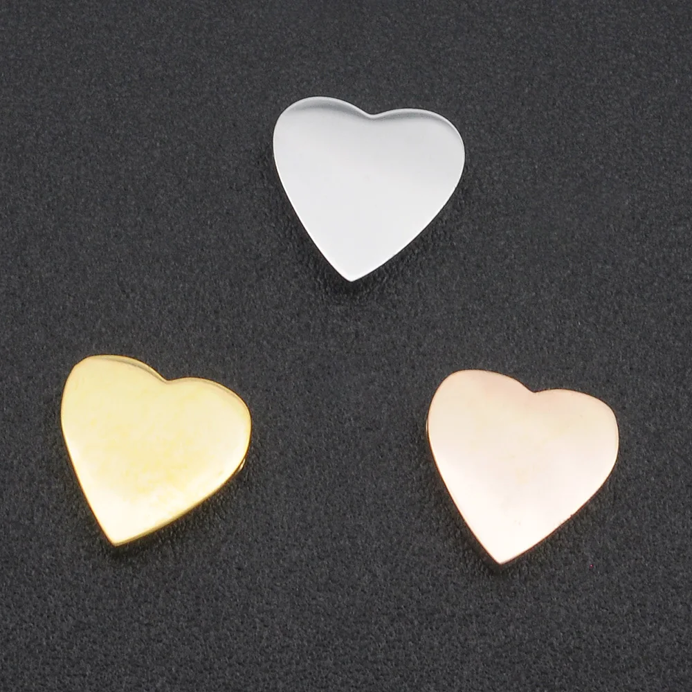 OEM Order Accepted: Set of 5 Heart Beads for DIY Jewelry Making, Never Fade, 100% Stainless Steel Material image 3