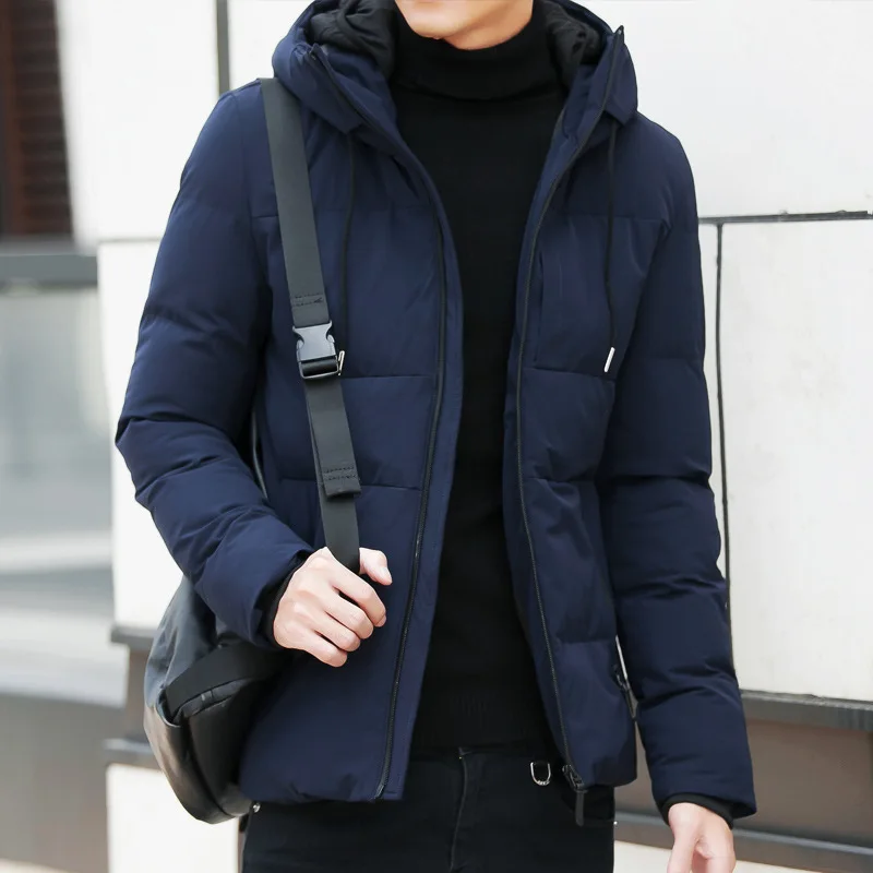 Зимняя куртка мужская одежда теплая Повседневная С Капюшоном модное зимнее