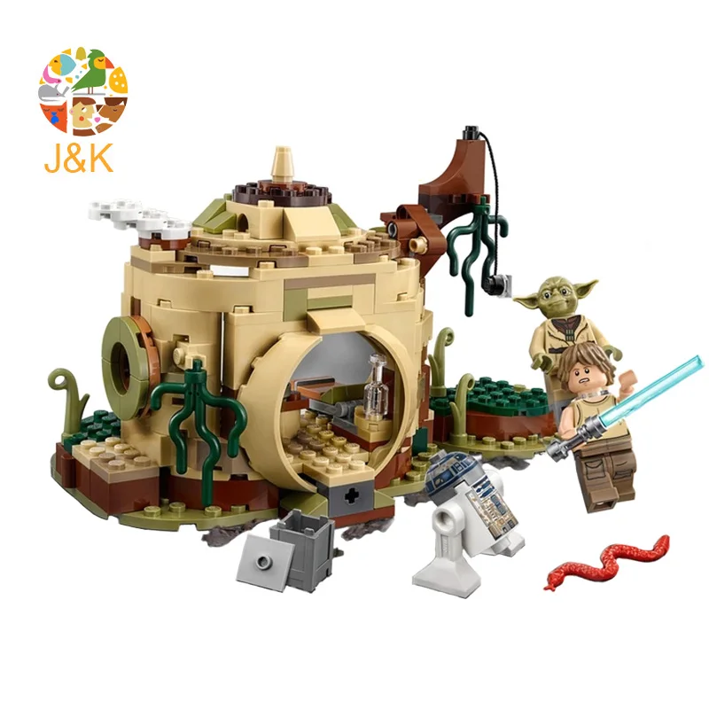 75208 241 шт Звездные серии войны Империя ударяет назад Модель хижины Yoda