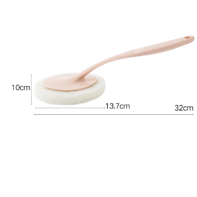 

Kitchen Handheld Cleaning Brush Sponge Wipe Bathtub Floor Tile Brush Descaling Pot Long Handle Brush Household Clean Accessories
