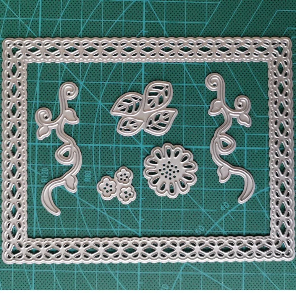 2020 Новый DIY Прямоугольная оправа фон металлический Трафаретный вырубной штамп