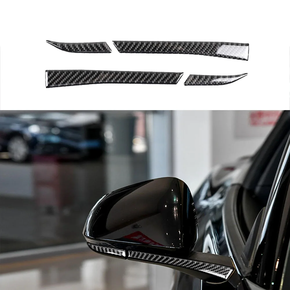 Автомобильная черная накладка на зеркало заднего вида автомобиля из углеродного