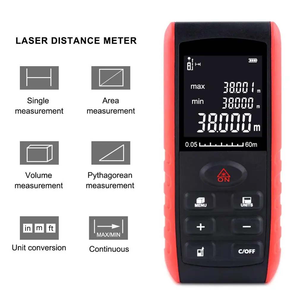 YIERYI 40M 60m 80m 100m Handheld Digita Laser Range Finder Professional Mini Ruler Tester Manual Distance Measuring Instrument |
