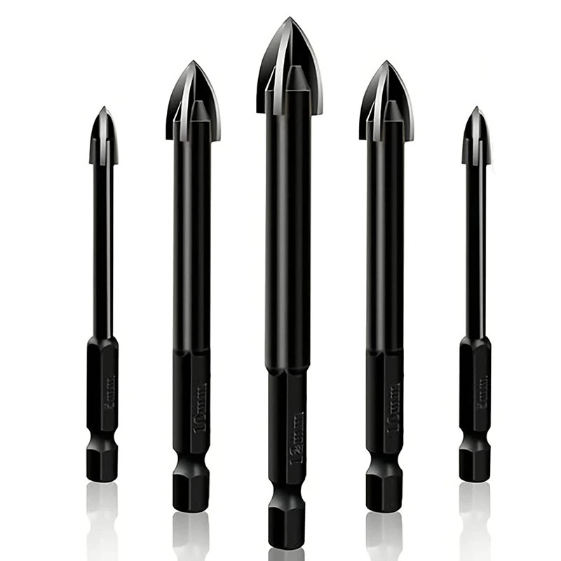 

5 шт./компл. (от 3 мм до 7 мм) Эффективный универсальный сверлильный инструмент сверло из цементированного карбида для открытия керамических к...