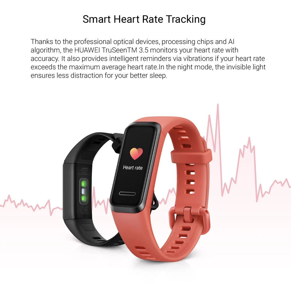 Смарт-часы huawei Band 4, глобальная версия, Смарт-часы, пульсометр, монитор здоровья, новые часы с usb-разъемом, зарядка, защита от воды