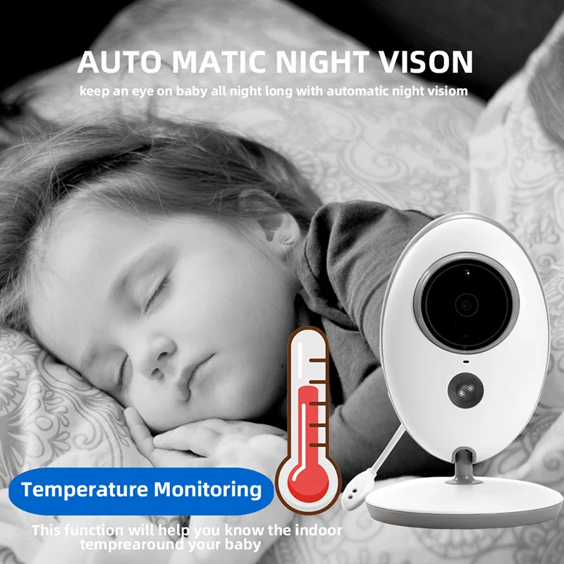 VB605 Wireless Video Color Baby Monitor 2-Way Audio Talk Night Vision Surveillance 2.4 Inch Security Camera Babysitter | Безопасность и