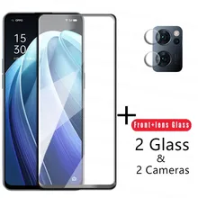 4-in-1 2.5D Tempered Glass For Oppo Reno7 5G Glass For Reno7 Screen Protector 9H Camera Lens Film For Reno 7 6 5 4 3 Pro A74 A54