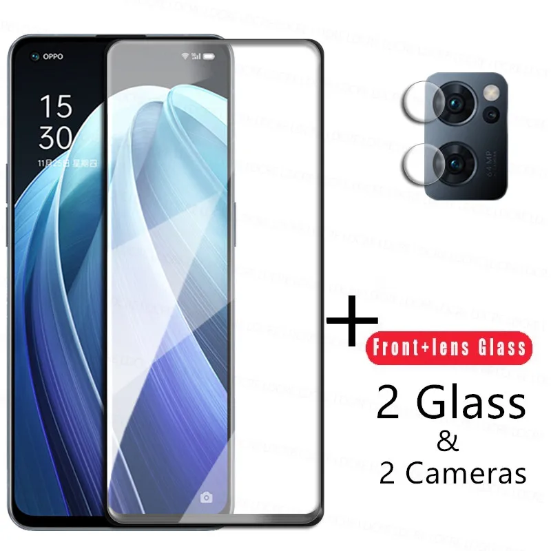 Vidrio Templado 4 en 1 2.5D para Oppo, Protector de pantalla de vidrio para Reno 7, 6, 5, 4, 3 Pro, A74, A54, 5G, 9H-0