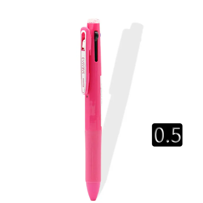 pink 1Pcs Zebra Sarasa гелевая ручка J3J2 три цвета 0,5 мм многофункциональная школьная Ручка черный/синий/красный чернила сменная Канцелярия 1 шт - Цвет: pink 1Pcs