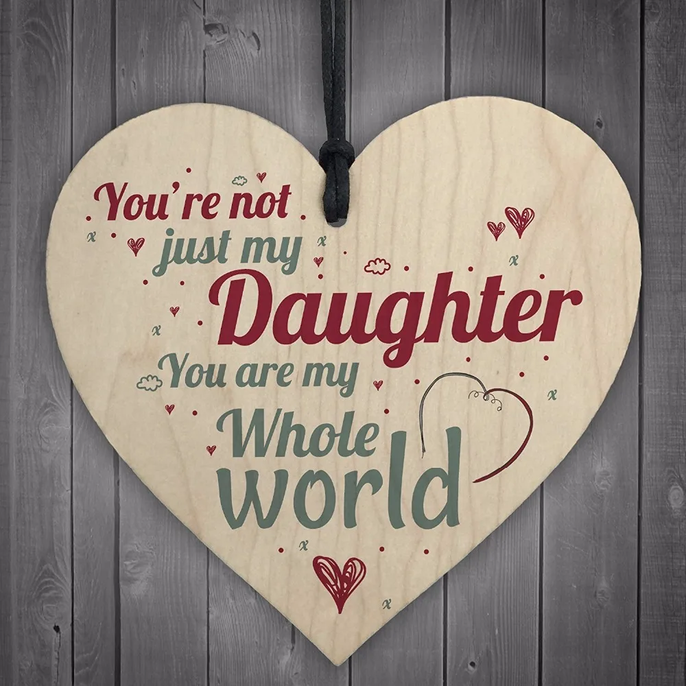 My Whole World деревянная подвесная доска с сердцем для мамы папы и дочки знак любви