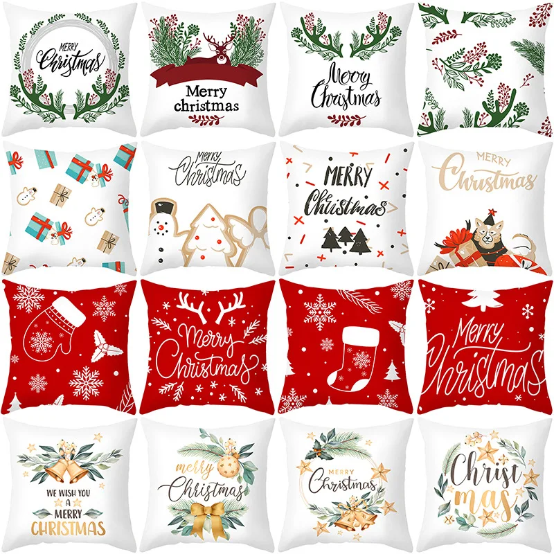

Christmas Pillow Case Home Decor Cushion Cover Outside Pillow Covers Christmas Decorations for Home Cojines Decorativos