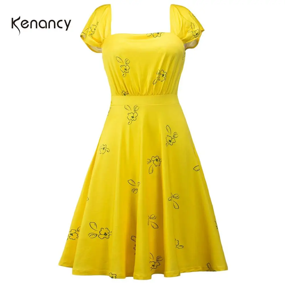 Женское платье с цветочным принтом Kenancy винтажное праздничное в стиле ретро