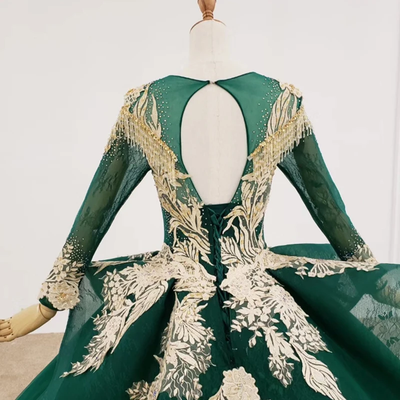 

HTL1173 evening dresses long appliques beading sequin pattern tassel lace up formal dress women elegant vestidos de finalistas