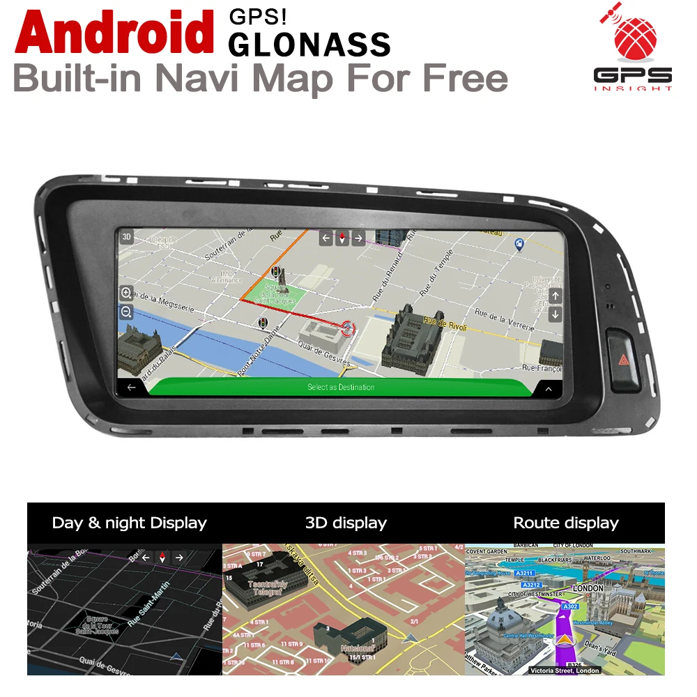 8 &quotHD экран стерео Android 7 0 up Автомобильный GPS навигатор карта для Audi Q5 8R 2008 ~ 2017 MMI